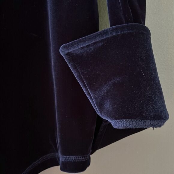 Sno Skins Crushed Velvet Large Blue collared Shirt - Picture 4 of 9